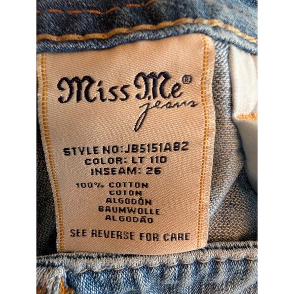 Miss Me Women's Thrashed Boyfriend Blue Jeans Sz 26 Destroyed Worn Distressed - Picture 11 of 12